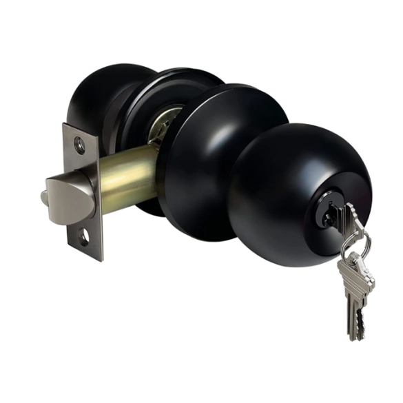 Knob Door Lock Black (KEY) 