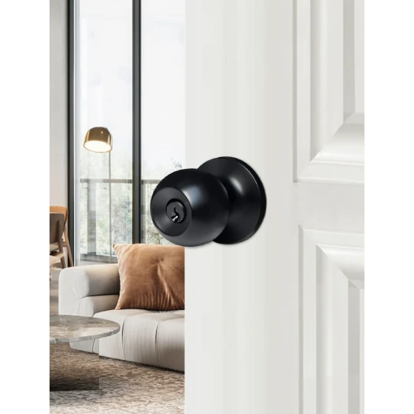 Knob Door Lock Black (KEY) 