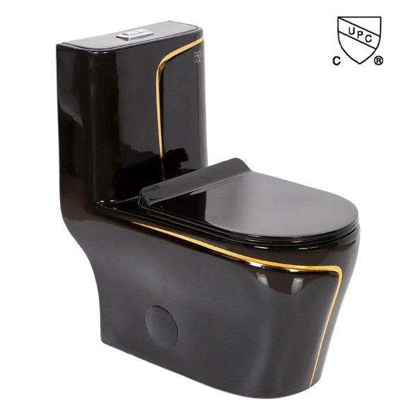 Toilet Seat Black&Gold 1 Piece 