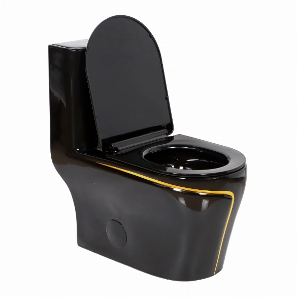 Toilet Seat Black&Gold 1 Piece 
